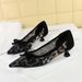 230-26 Style Pointed Sexy Lace Women's Shoes With Bow, Wine Glass Comfortable Low Heel, Shallow Mouth Leopard Print_voghion.com