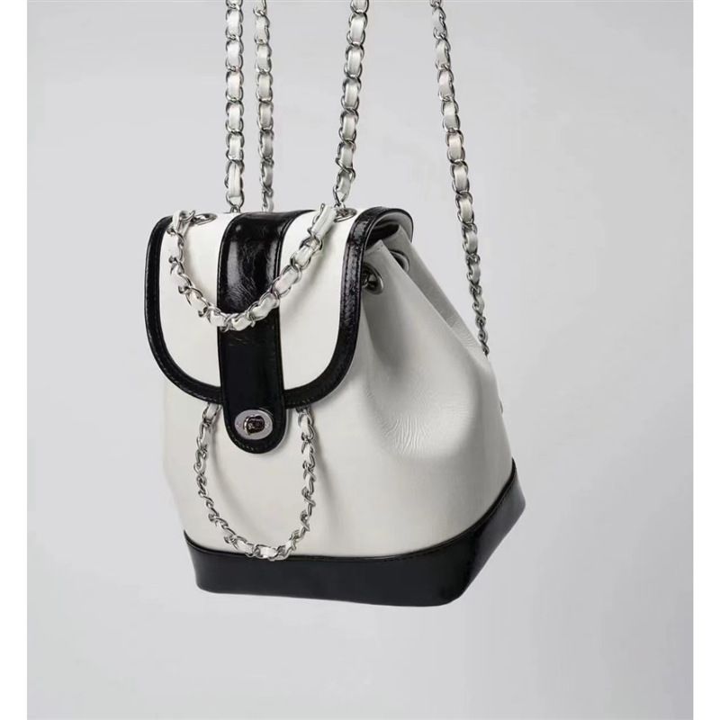 Damen Rucksack Kleine Kette Retro Leder Tasche Schulter Umhängetasche_voghion.com