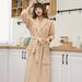 Soft Touch Micro Fleece Huva Morgonrock Plysch Lång Spa Robe Absorberande Morgonrock_voghion.com