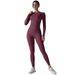 New Solid Color Double-Sided Brushed Elastic High Waist Tight Hip-Lifting Training Yoga Suit Running Fitness Set For_voghion.com