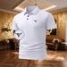 Men's Simple Business Casual Lapel Tops For Men, Exclusive Bull Head Embroidered Polo Shirts_voghion.com
