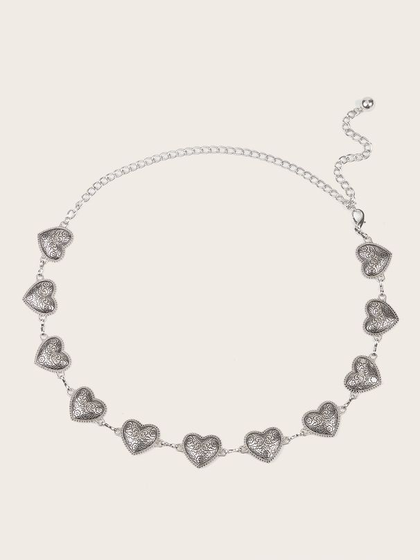 Licht Luxus Antike Silber Liebe Taille Für Frauen In Die Kleine Markt Textur Gürtel Kette Zubehör Mode_voghion.com