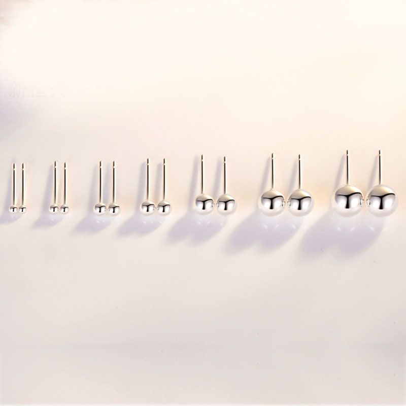 VENUS – boucles d'oreilles à clous en argent Sterling, 1 paire, pour femmes et filles, perles de pois légères, petite boule, élégantes, 100%_voghion.com