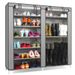 Armadio a ripiani Rows Home Organizer Rack Cover Grigio Scarpiera portatile Armadio doppio_voghion.com