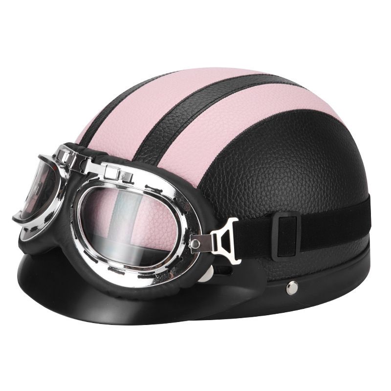 Four Seasons Tram Half Lightweight Leather Bicycle Safety Warm Cycling Helmet_voghion.com