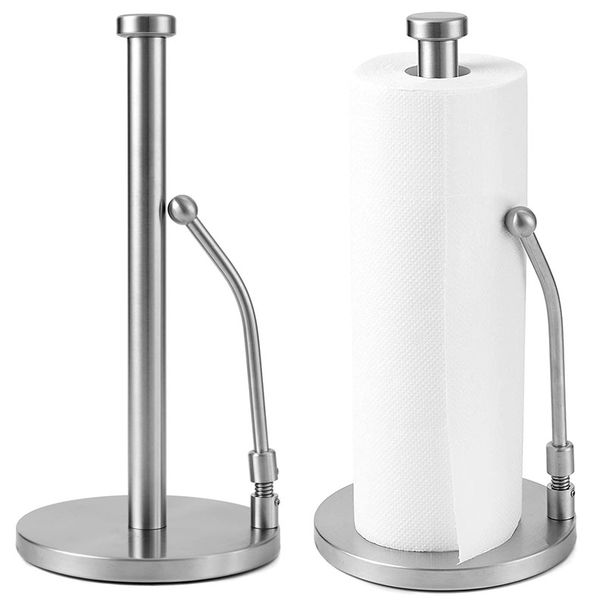 Stainless Steel Standing Paper Towel Organizer Roll Dispenser_voghion.com