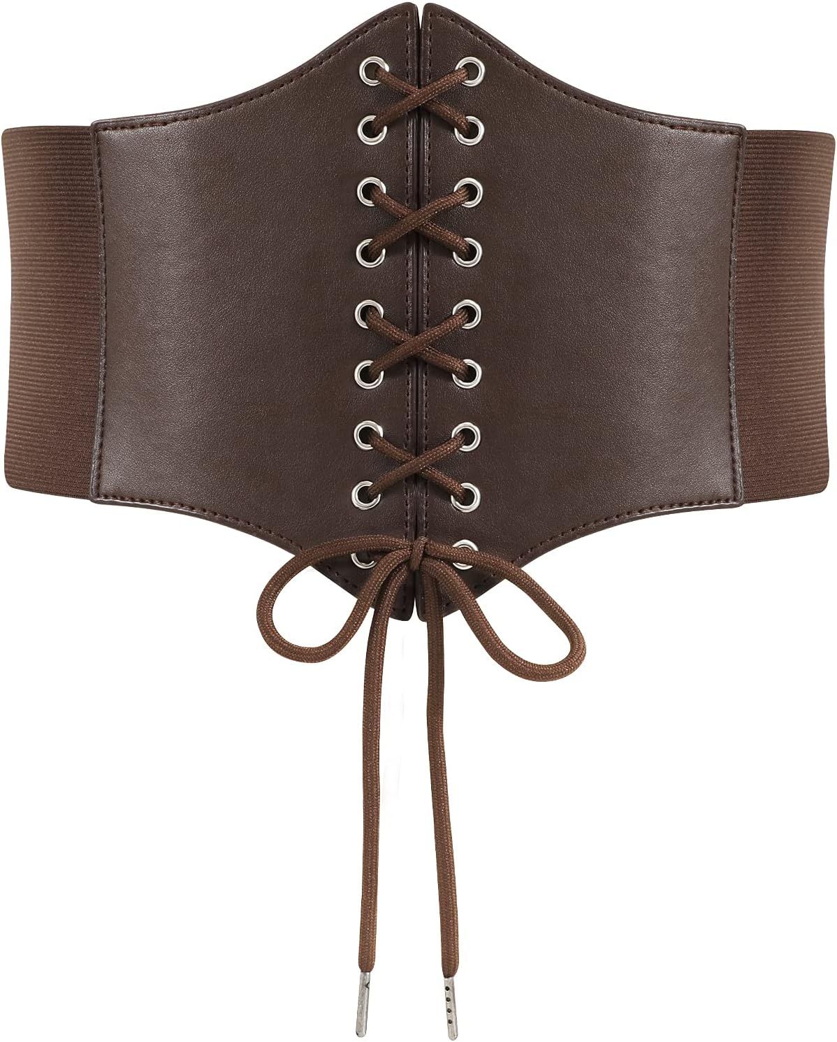 Ceinture serre-taille nouée Werforu, corset noir à lacets pour femme, ceinture élastique pour Halloween_voghion.com