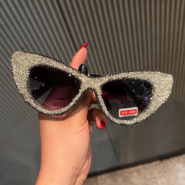 2025 Big Cat Eye Bling Diamond Sunglasses European And American Trendy Party Stage Luxury Large Frame Sunglasses Cross Border_voghion.com