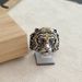 Anello da uomo in argento puro con testa aperta dominante, ciondolo a forma di tigre con simbolo della fortuna dell'anno zodiacale_voghion.com
