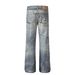 Men's Clothing 2025 American Retro Trend Street Style Old Color Washed Design Straight Men's Denim Trousers_voghion.com
