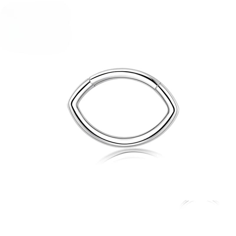 F136 Piercing al setto in titanio Clicker Forma dell'occhio Cz Anello al naso Trago Orecchini 16g Segmento incernierato per donna Elica Zircone Gioielli per il corpo_voghion.com