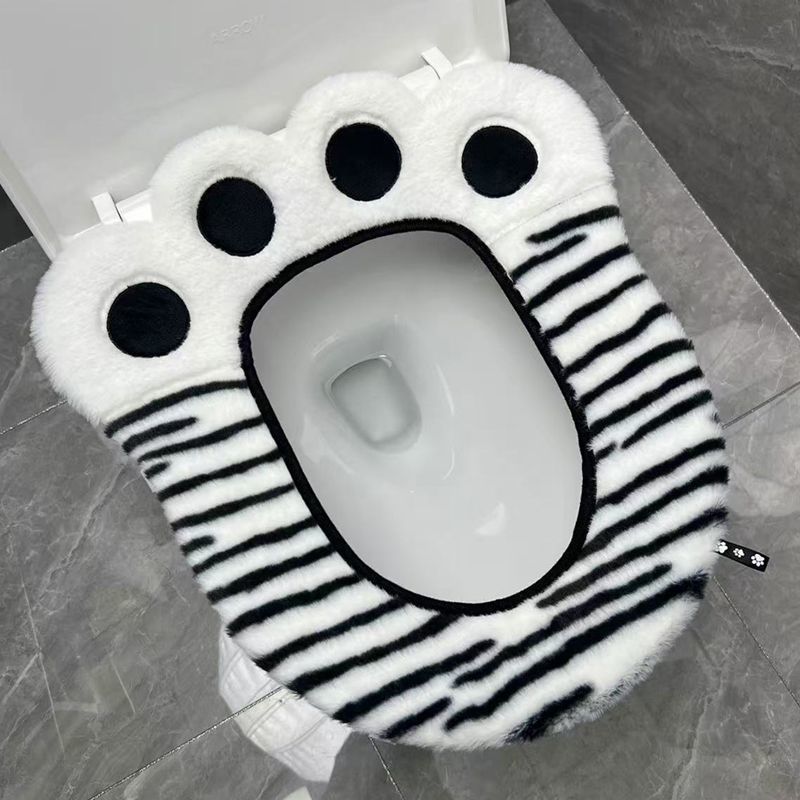 Cuscino per sedile WC universale a forma di zampa d'orso, con adesivo invernale, per quattro stagioni, addensato_voghion.com