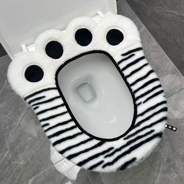 Cuscino per sedile WC universale a forma di zampa d'orso, con adesivo invernale, per quattro stagioni, addensato_voghion.com