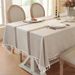 New Simple Grid Striped Tablecloth Coffee Table Cloth Household Cotton And Linen Fabric Symmetrical Striped Tablecloth Table Cloth_voghion.com