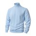 Men's Chunky Knit Sweater - High Neck Cable Knit Pullover, Oversized Fit, Warm & Stylish, 6 Colors (White/Light Gray/Black/Light Blue/Orange/Khaki)_voghion.com