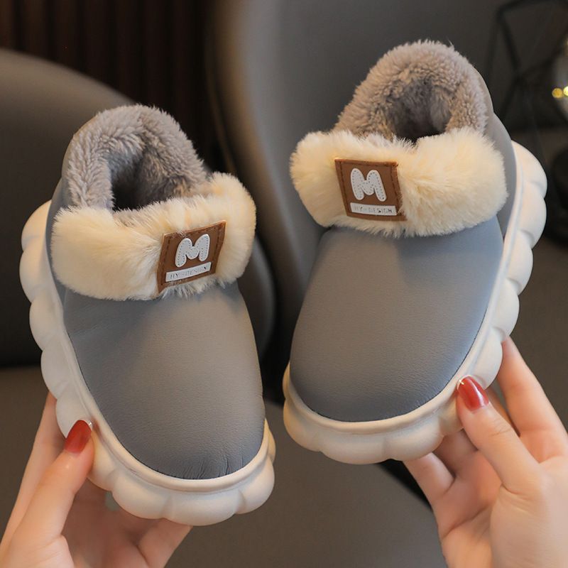 Winterkinderstiefel, Eltern-Kind-Stil, wasserdichte Schneestiefel aus Leder mit dickem Samt, rutschfest, für Jungen und Mädchen_voghion.com