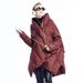 Mittellange Daunenjacke und dicke, lockere Daunenjacke für Damen in Übergröße mit Schalkragen, weiße Daunenjacke für Damen_voghion.com