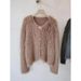 Women's Clothing fleece knitted cardigan sweater jacket women autumn and winter thickened new short soft waxy_voghion.com