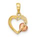 14K Two-tone Open Heart CZ Pendant_voghion.com