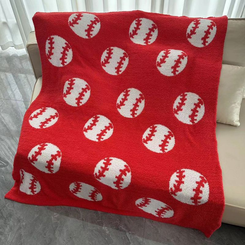 A-Class Rugby Baseball Half Edge Knitted Jacquard Feather Yarn Cover Flannel Cloud Plush Blanket_voghion.com