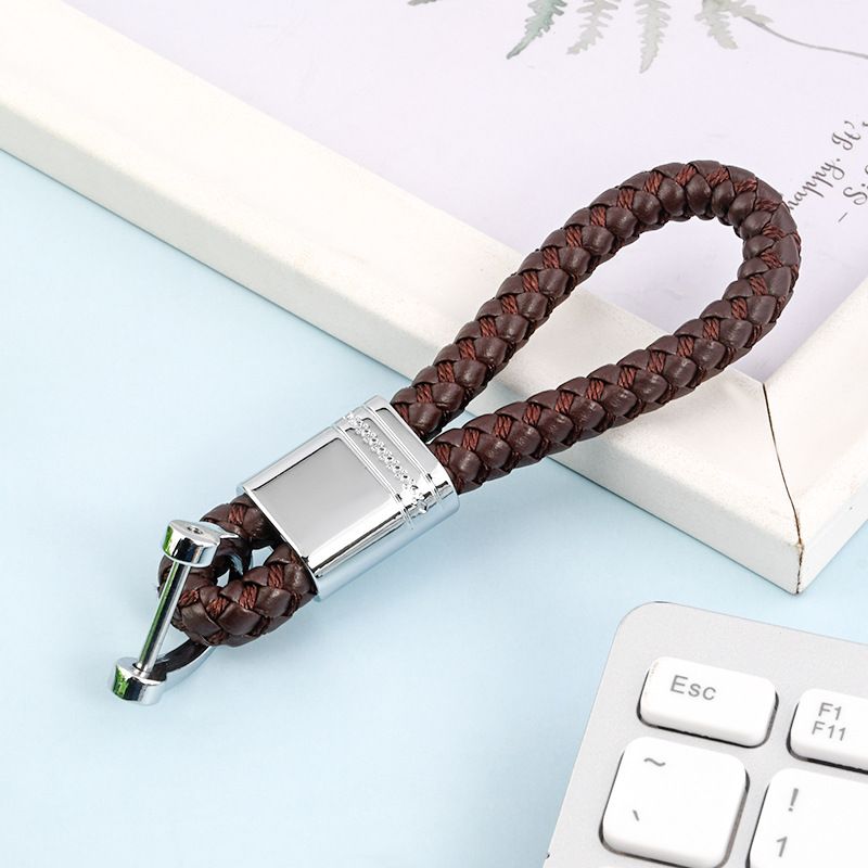 Portachiavi in corda intrecciata a forma di fiore, portachiavi in corda di pelle intrecciata a mano, portachiavi per coppia uomo e donna, portachiavi per auto, borsa, piccolo ciondolo_voghion.com