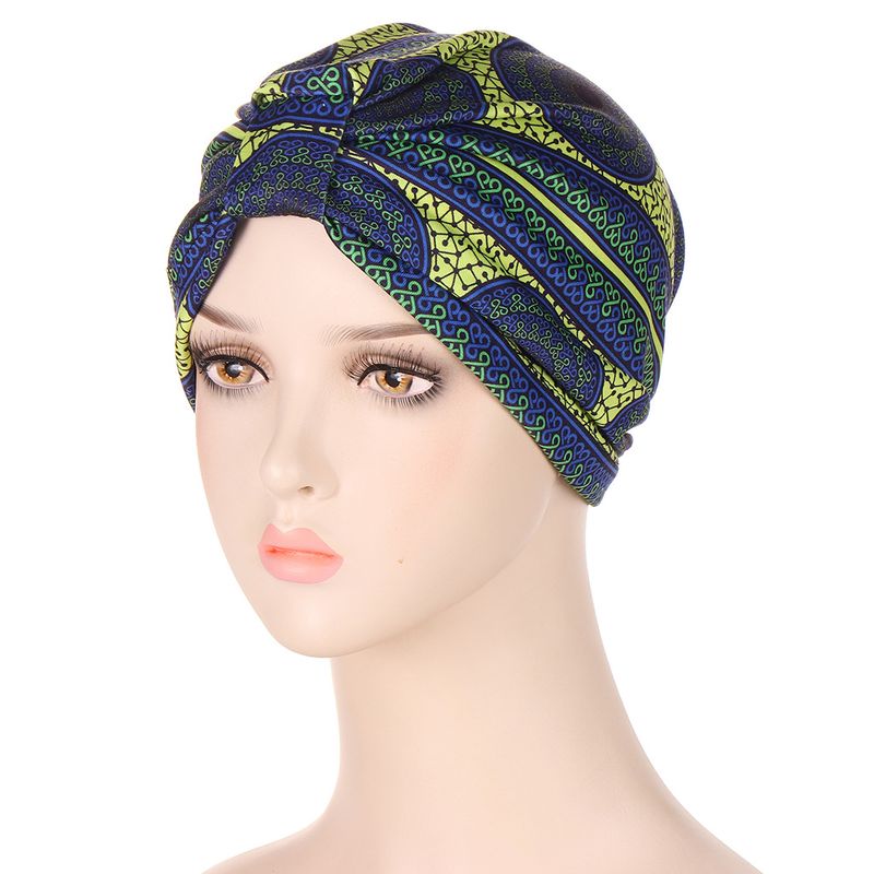  Novo chapéu turbante quadrado com estampa africana multicolorida_voghion.com