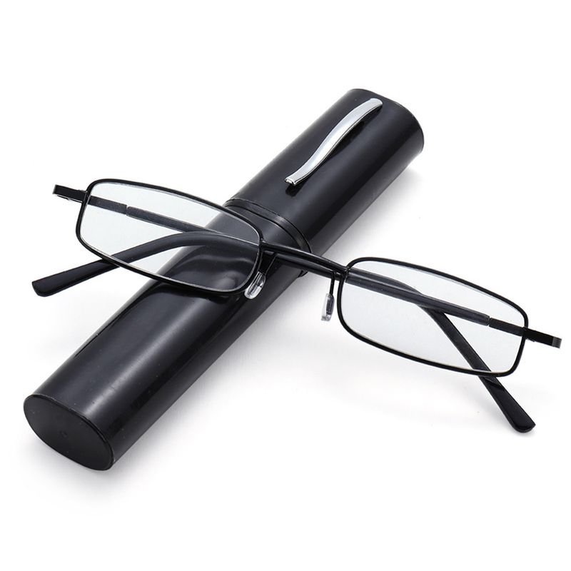 Moderiktiga Bärbara Lättviktiga Smal Med Rör Etui Anti Blåljus Läsglasögon För Män Kvinnor Mini Kompakta Glasögon_voghion.com