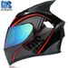 Elektromotorradhelm fir Männer a Fraen, Vollhelm-Perséinlechkeet, Cool Summer Rider Motorrad mat Bluetooth_voghion.com
