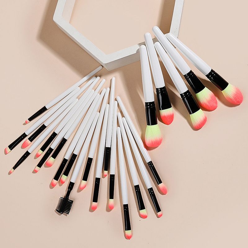 23 pieces makeup brush set, white handle, yellow pink hair, eye shadow brush, loose powder brush, beauty tool GUJHUI_voghion.com