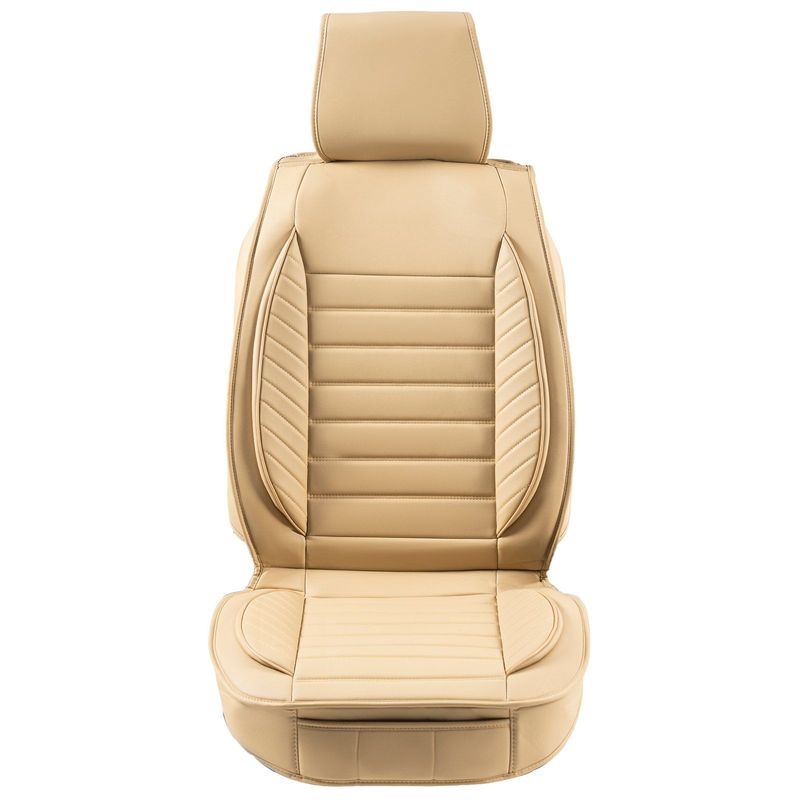 VEVOR Seat Covers, Universal Car Seat Covers Front Seats, 2pcs Leather Seat Cover, Semi-enclosed Design, Detachable Headrest And Airbag Compatible, For Most Cars SUVs And Trucks Beige_voghion.com