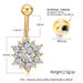 Fashion Ring Stainless Steel Zircon Stud Chrysanthemum Shape Navel Button European And American Trendy Piercing Jewelry_voghion.com