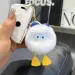 Portachiavi carino a forma di anatra soffice, con pompon in 3D, con ciondolo a forma di bricchette, per ragazze, con portachiavi, decorazione per custodia per auricolari._voghion.com