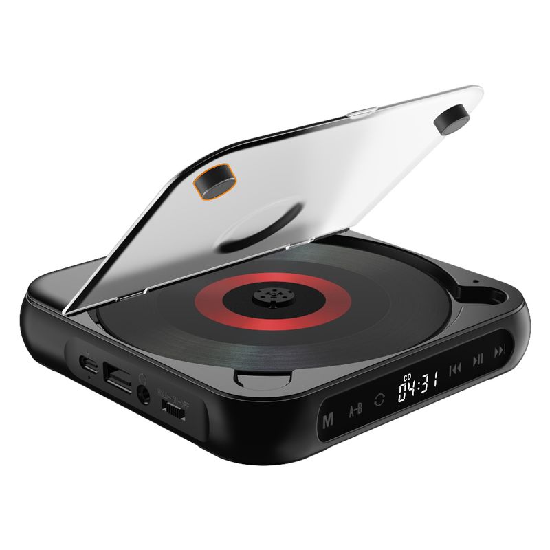 Reproductor de CD Compatible con Bluetooth, pantalla LCD, reproductor de CD para coche, repetición de A-B, batería de 1200 MAh, regalo para amigos, familiares y estudiantes_voghion.com