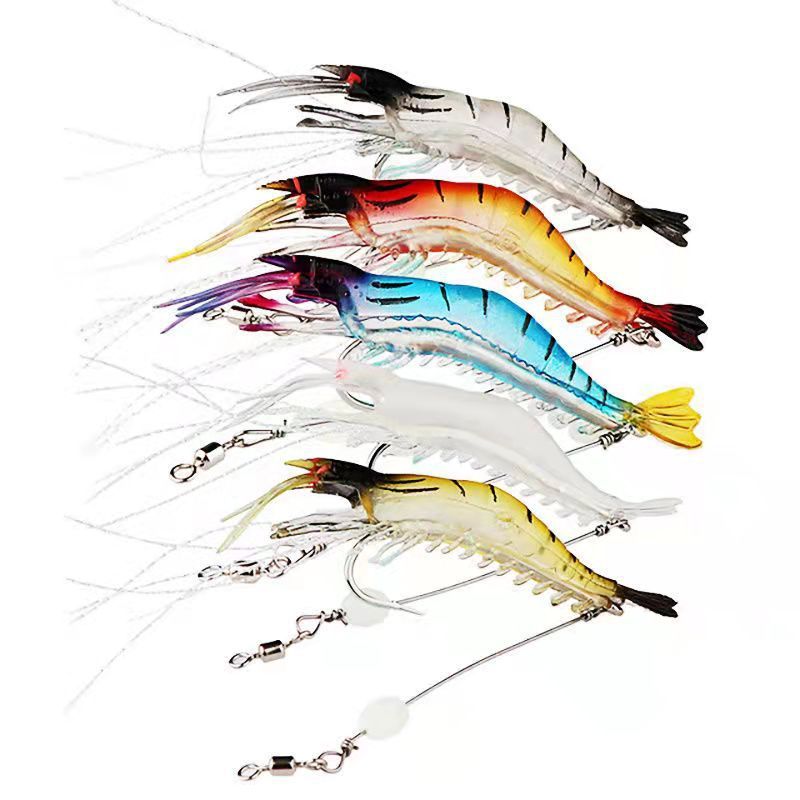 Biomimetisk räka mjukfiske Luya mandarinbete, havsabborre vänd mun svart fiskbete_voghion.com