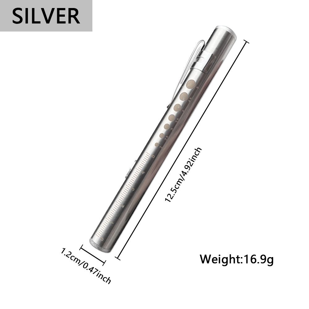 Mini-USB-wiederaufladbare LED-Stiftleuchte mit gelb-weißer Dual-Source-Beleuchtung für die Pupillenuntersuchung aus Edelstahl, geeignet für medizinische Zwecke, Munduntersuchungen._voghion.com