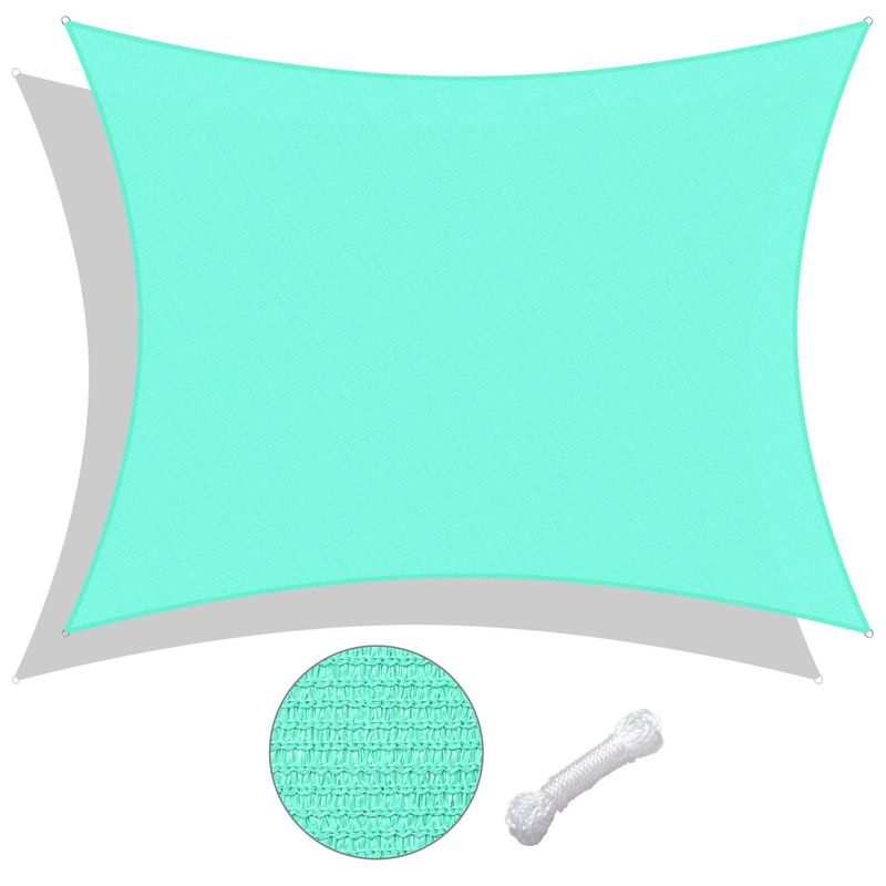 16'x12' Rectangle Sun Shade Sail/ Pearl Aqua_voghion.com