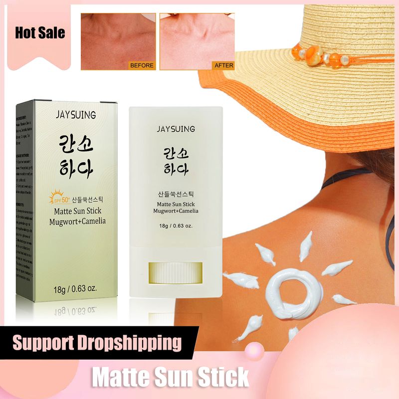 Face Body Sunscreen Matte Sun Stick Spf 50+ Uv Protective Refreshing Hydrating Waterproof Solar Blocker Isolation Sunblock Cream_voghion.com