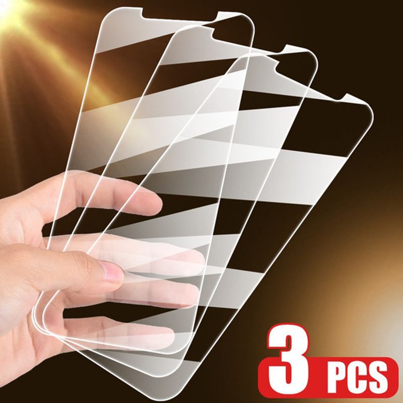 3PCS Glas-Displayschutz-Telefonhülle für iPhone 12 11 13 14 15 Pro Max XS XR X 12Mini 13Mini 8 7 Plus 13Pro_voghion.com