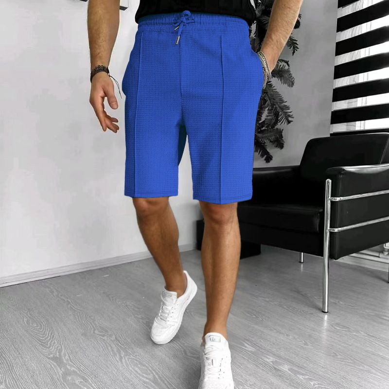 Männer Kleeder Summer Nei Waffel Loose Riichter Shorts Männer Modesch Versatile Breathable Shorts_voghion.com