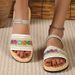 Thick sole two in one line slippers for women's new ethnic style hemp rope colored rhinestone beach sandals, large size_voghion.com