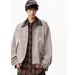Men's Clothing Unique Houndstooth Patchwork Lapel Jacket For Men, Retro Silhouette, Short Harrington Casual Coat._voghion.com