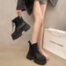 Martin For Women 2024 Autumn Winter New Black Versatile Sweet Cool Chunky Sole British Style Ins Short Boots_voghion.com