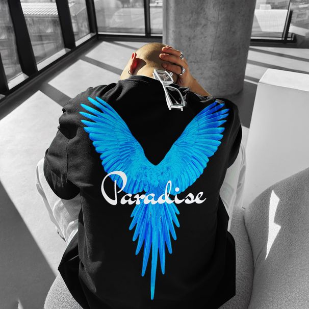 Herre overdimensjonert bomulls-T-skjorte - Livlig papegøyetrykk kortermet skjorte | Sommerens streetwear-nødvendighet_voghion.com