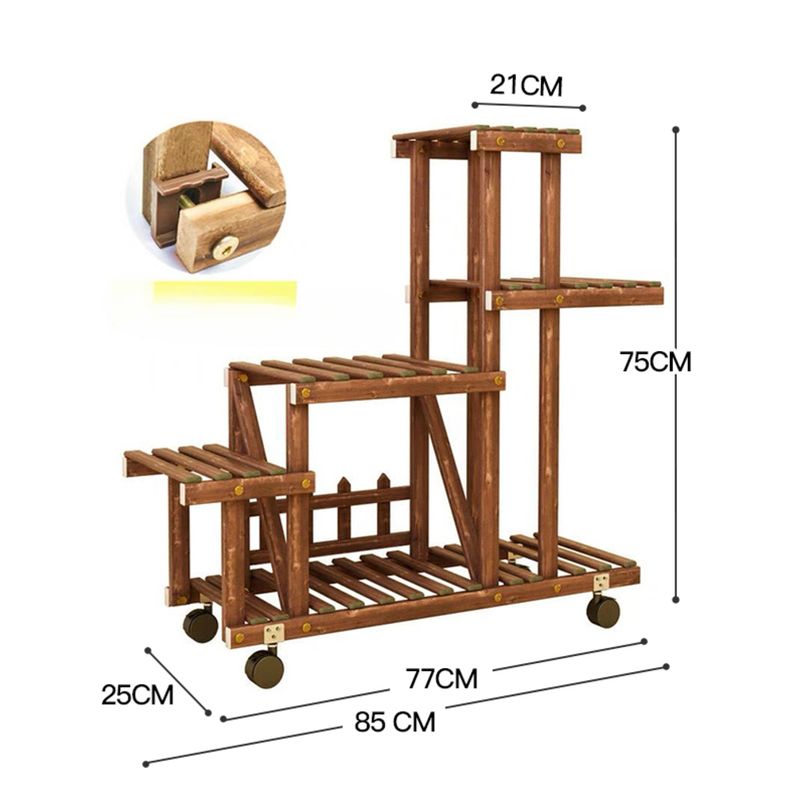 Living Room Solid Wood Indoor Multi-layer Floor-standing Balcony Storage Rack Succulent Green Radish Plant Display_voghion.com