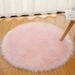 Plush Nordic Wool Bedroom Bedside Bay Window Mat Home Round Carpet Rug_voghion.com