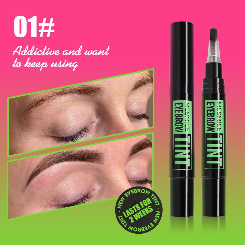 MLSMILE Makeup Eyebrow Dyeing Liquid Waterproof Non Smudged With Eyebrow Card Eyebrow Brush Rotating Liquid Eyebrow Dyeing Cream_voghion.com