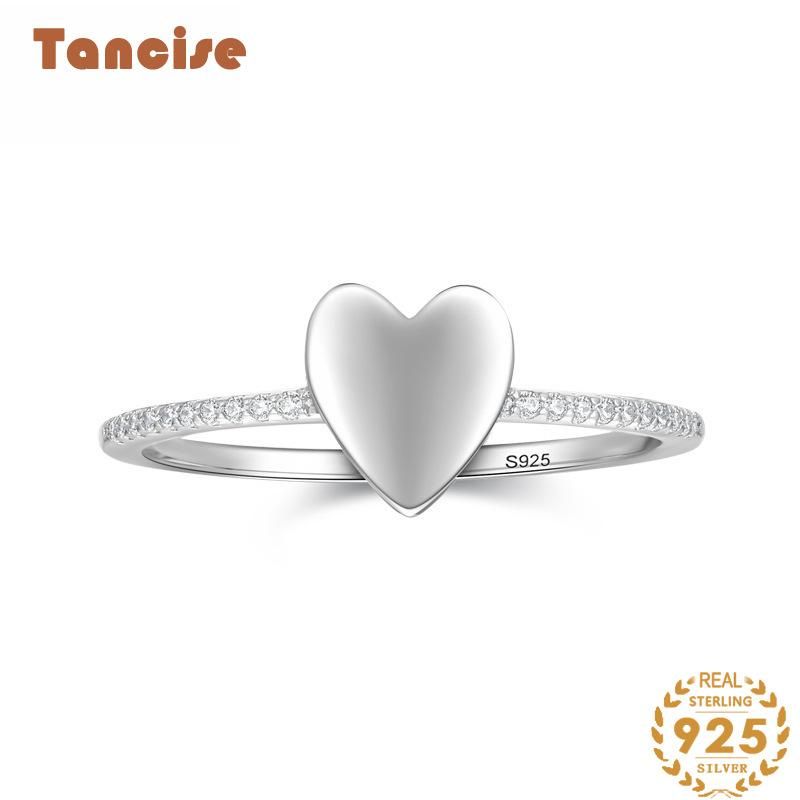  Tancise Klassieke Zirkoon Zilveren Ring Dames Sieraden Bruiloft Belofte Party Gift_voghion.com