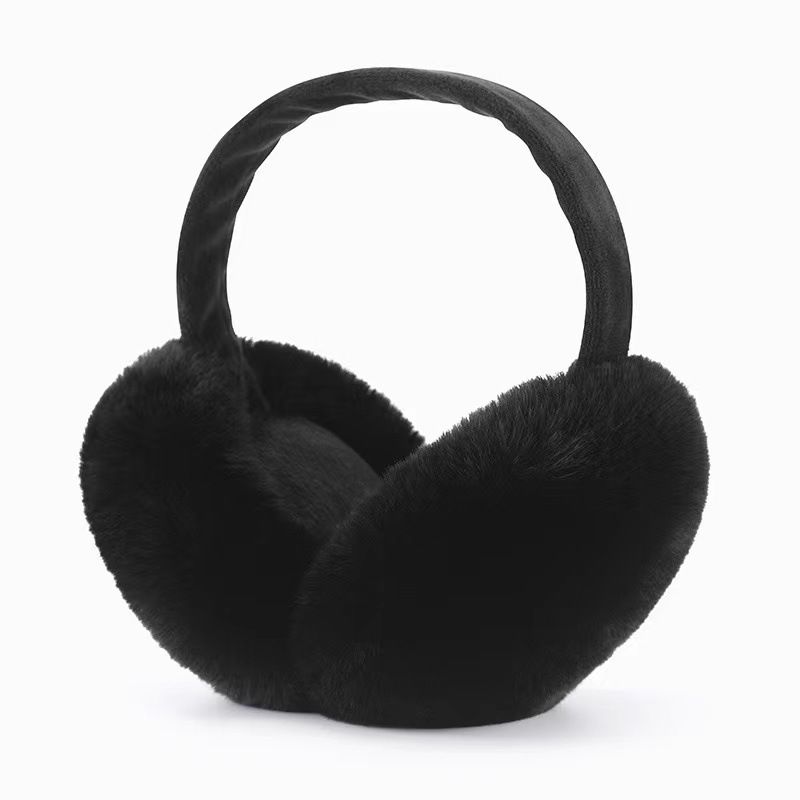 Unisex Foldable plush earmuffs for women cute autumn and winter warm ears warm winter solid color winter ear bag_voghion.com