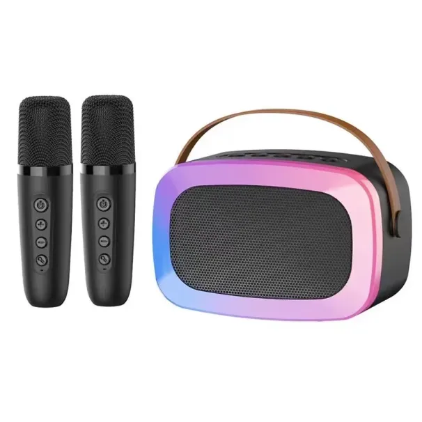 Mikrofony Mini przenośne RGB wodoodporne dziecięce domowe karaoke głośnik subwoofer duża głośność TWS Caixa De Som_voghion.com