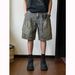 Men's Clothing Distressed Washed Elastic Denim Shorts Niche Deconstructed Design Yellow Mud Dyed Loose Versatile Shorts_voghion.com